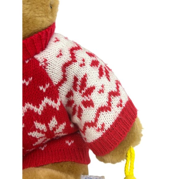 Paddington Bear Happy Holidays 1998 Vtg Plush Toy Sears Red Snowflake Sweater - Picture 11 of 14